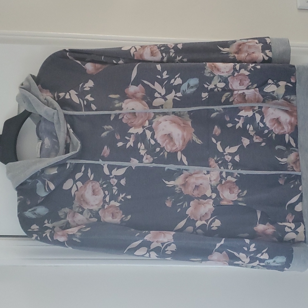 Pink lily floral hoodie